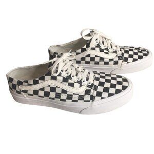 Vans Old Skool Shoes Mens Size 8 Checkerboard Black White Skate Sneakers 721356
